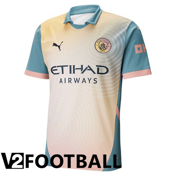 Manchester City Soccer Shirt Definitely City Yellow Blue 2024/2025