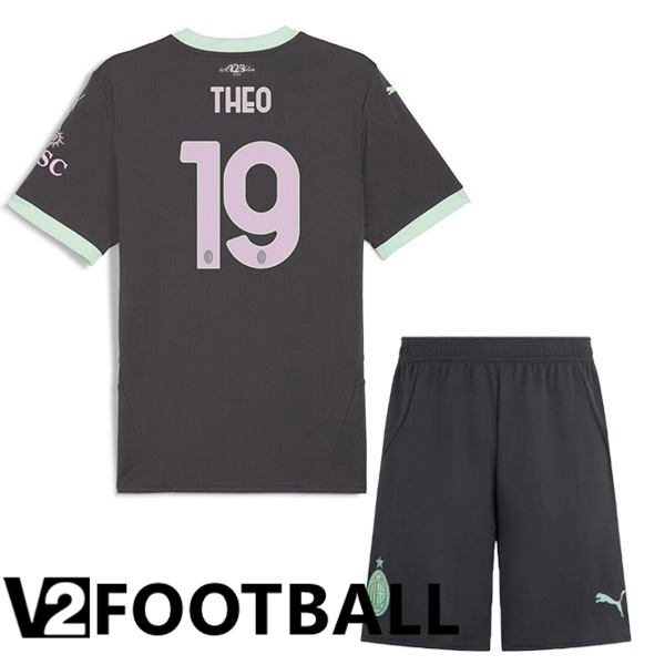 AC Milan (THEO 19) Kids Third Soccer Shirt Black 2024/2025