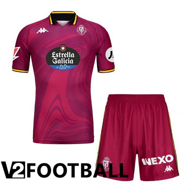 Real Valladolid Kids Third Soccer Shirt Red 2024/2025