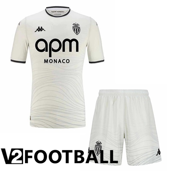 AS Monaco Kids Third Soccer Shirt White 2024/2025