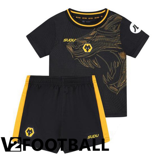 Wolves Kids Away Soccer Shirt Black 2024/2025