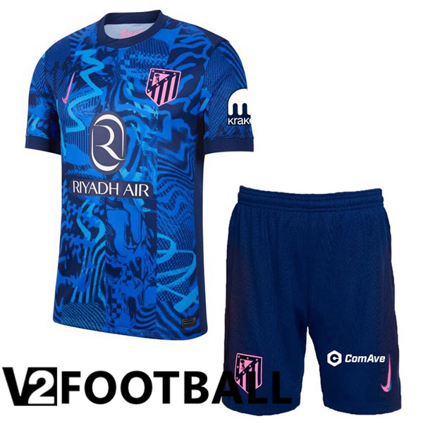 Atletico Madrid Kids Third Soccer Shirt Blue 2024/2025