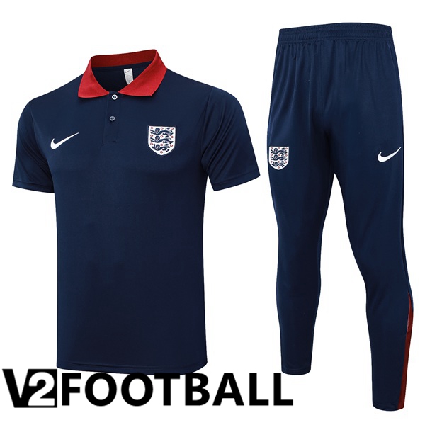 England Soccer Polo + Training Pants Blue Royal 2024/2025