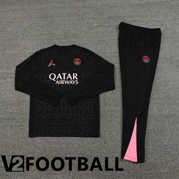 JORDAN Paris PSG Kids kit Training Tracksuit Black 2024/2025