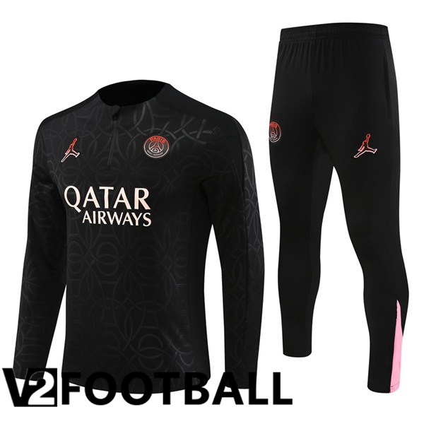 JORDAN Paris PSG Kids kit Training Tracksuit Black 2024/2025