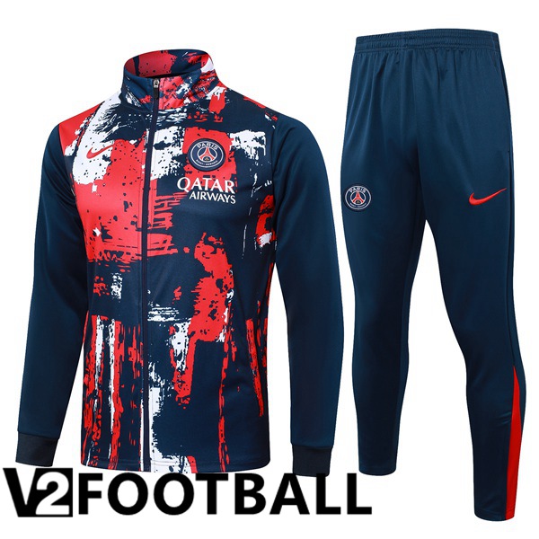 Paris PSG kit Training Tracksuit - Jacket Blue Royal Red 2024/2025