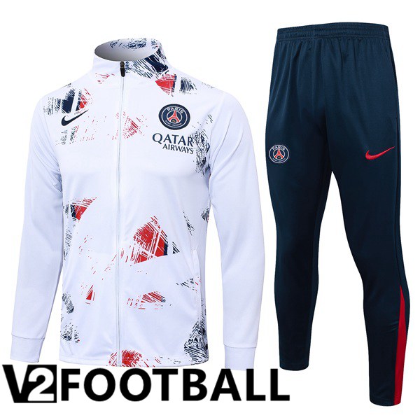 Paris PSG kit Training Tracksuit - Jacket White 2024/2025