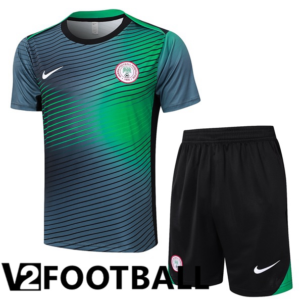 Nigeria kit Training T Shirt + Shorts Green Black 2024/2025