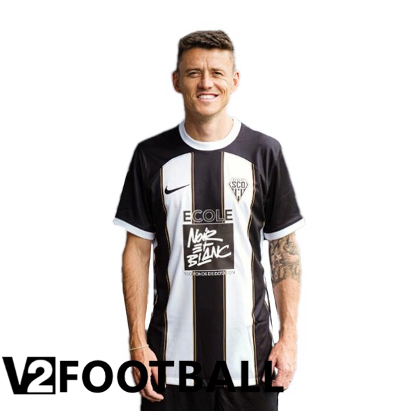 Angers SCO Home Soccer Shirt Black White 2024/2025