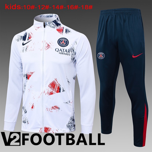 Paris PSG Kids kit Training Tracksuit - Jacket White 2024/2025