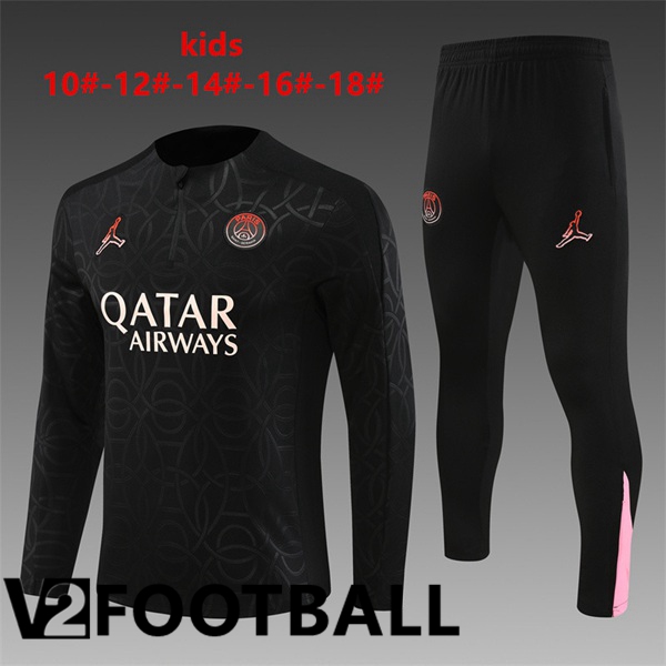 Paris PSG Kids kit Training Tracksuit Black 2024/2025