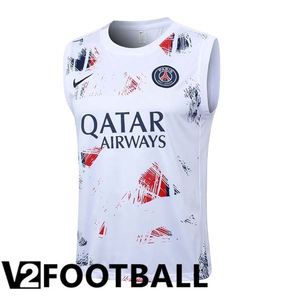 Paris PSG Gilet Soccer White 2024/2025