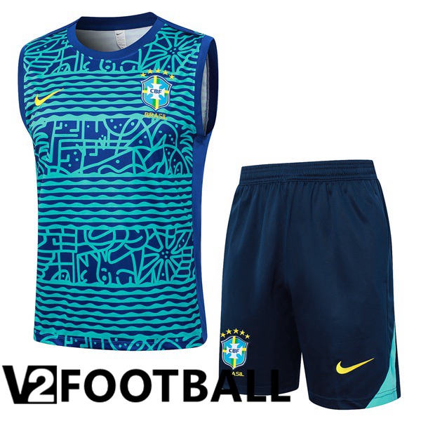 Brazil Gilet Soccer + Shorts Blue 2024/2025