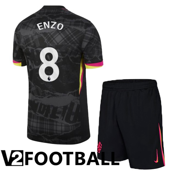 FC Chelsea (Enzo 8) Kids Third Soccer Shirt Black 2024/2025