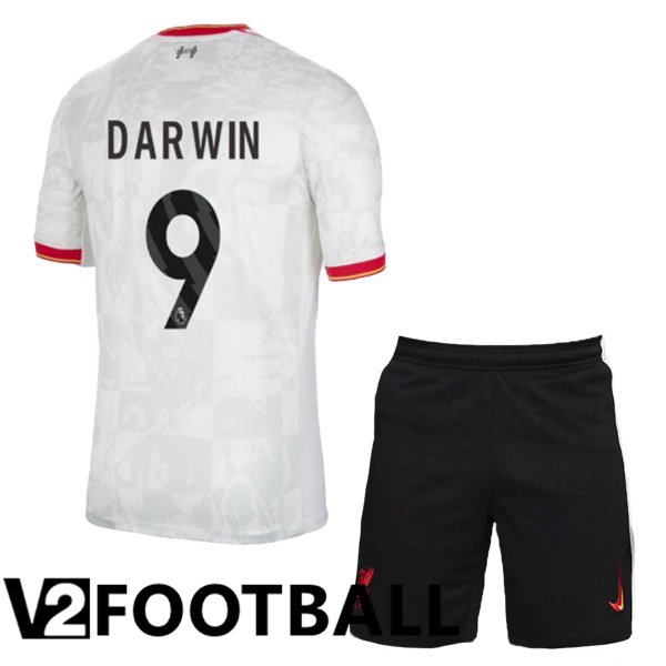 FC Liverpool (DARWIN 9) Kids Third Soccer Shirt White 2024/2025