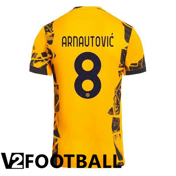 Inter Milan (ARNAUTOVIĆ 8) Third Soccer Shirt Yellow 2024/2025