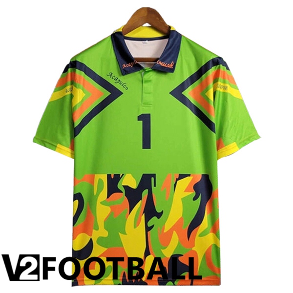 Mexico Retro Goalkeeper Soccer Shirt Green/Yellow