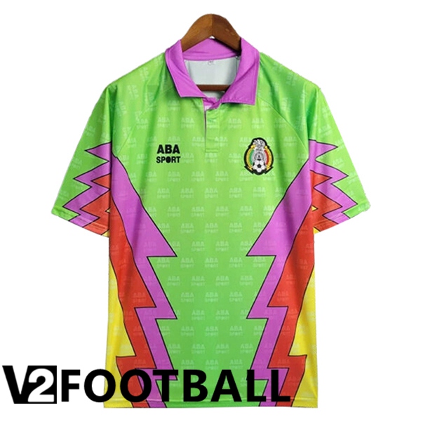 Mexico Retro Goalkeeper Soccer Shirt Green/Purple