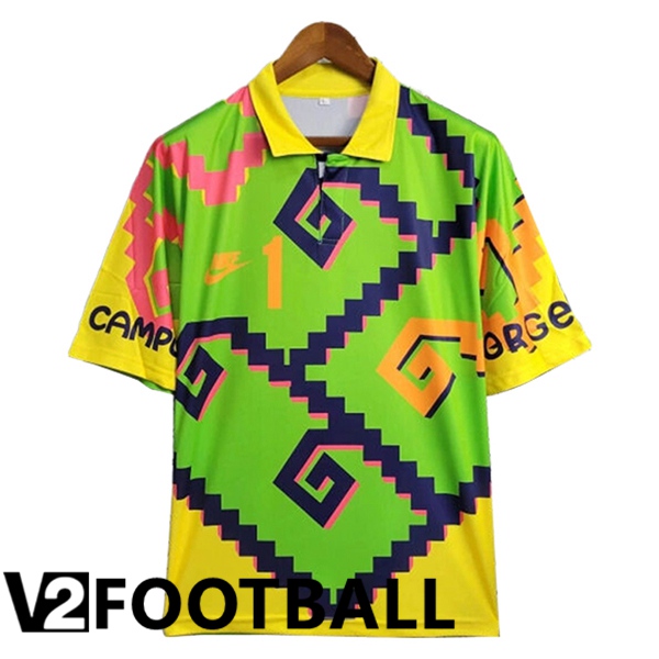 Mexico Retro Goalkeeper Soccer Shirt Green/Yellow