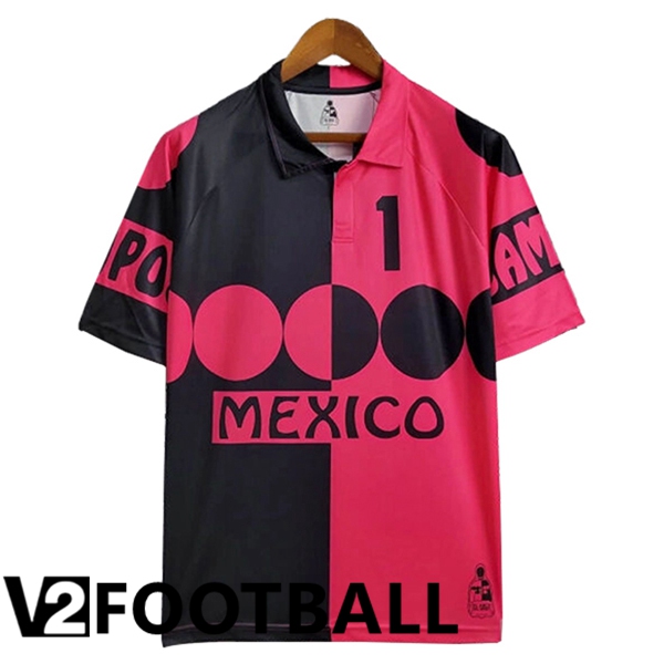 Mexico Retro Goalkeeper Soccer Shirt Black/Pink 1998