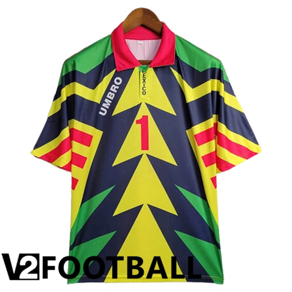 Mexico Retro Goalkeeper Soccer Shirt Yellow/Blue