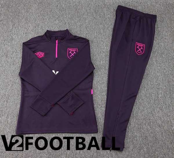 West Ham United Kids kit Training Tracksuit Purple 2024/2025