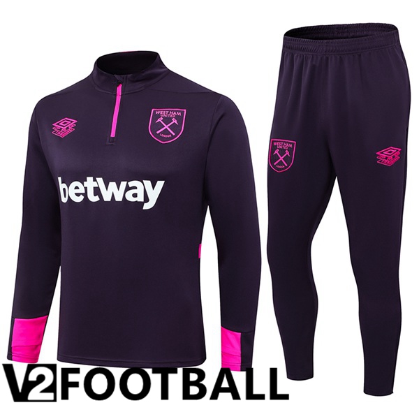 West Ham United Kids kit Training Tracksuit Purple 2024/2025