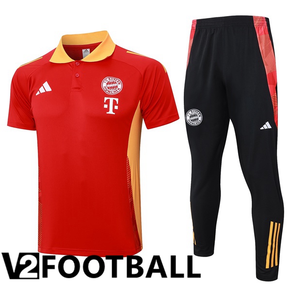 Bayern Munich Soccer Polo + Training Pants Red 2024/2025