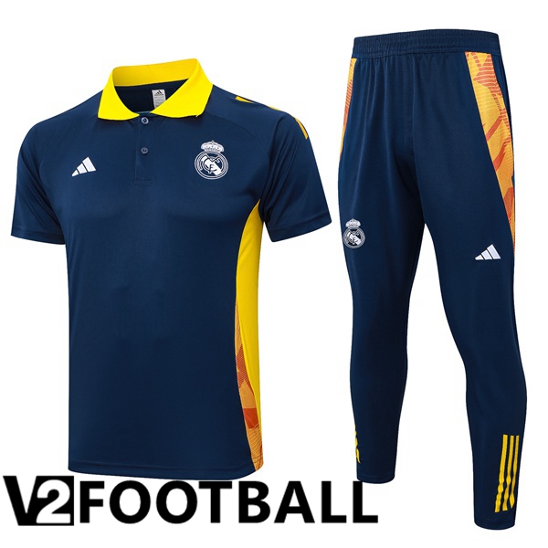 Real Madrid Soccer Polo + Training Pants Blue Royal 2024/2025