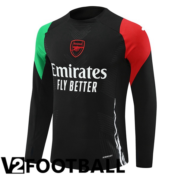 Arsenal Black Training Sweatshirt Green Red 2024/2025