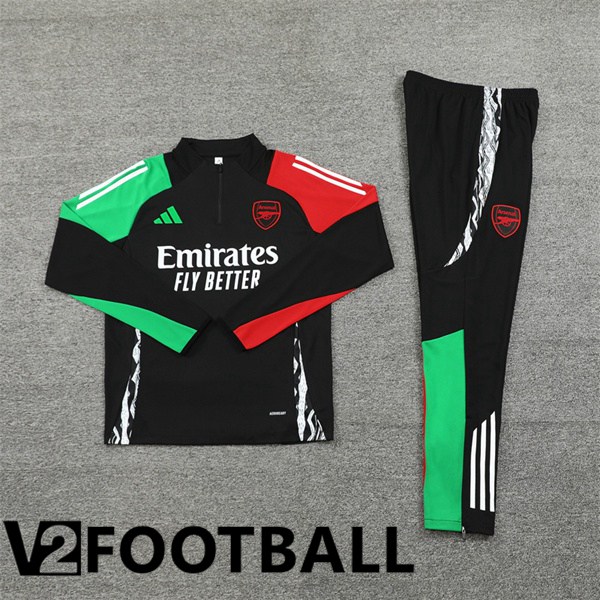 Arsenal Black kit Training Tracksuit Green Red 2024/2025