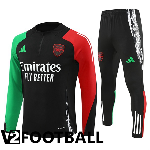 Arsenal Black kit Training Tracksuit Green Red 2024/2025