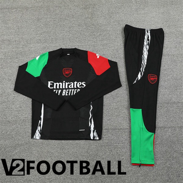 Arsenal Black kit Training Tracksuit Green Red 2024/2025