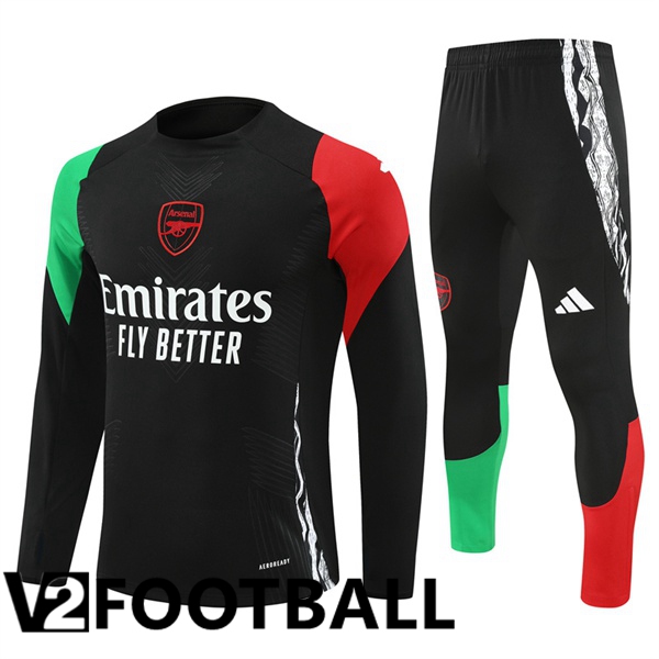 Arsenal Black kit Training Tracksuit Green Red 2024/2025