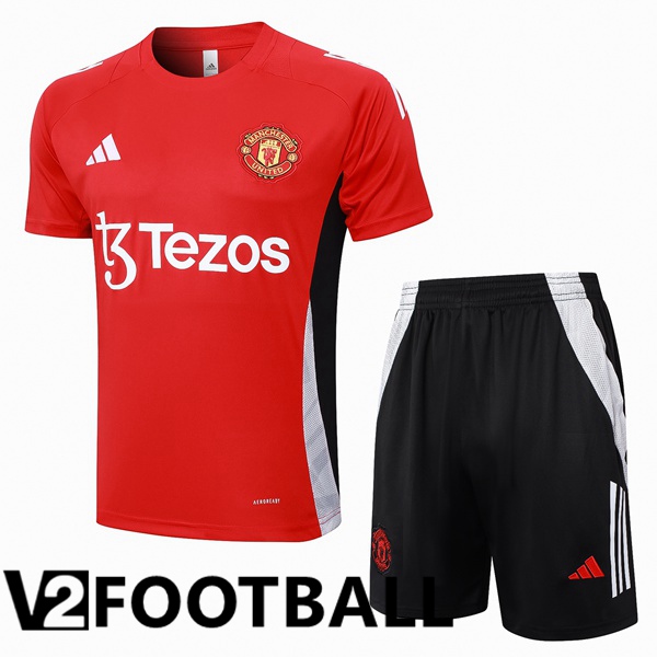 Manchester United + Shorts kit Training T Shirt Red 2024/2025