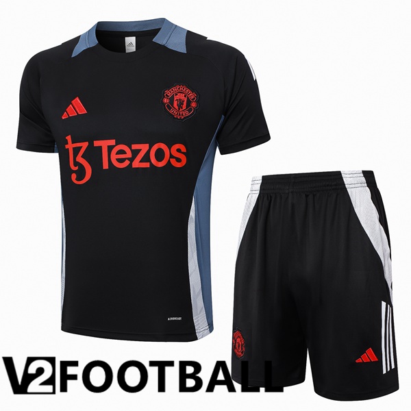 Manchester United + Shorts kit Training T Shirt Black 2024/2025