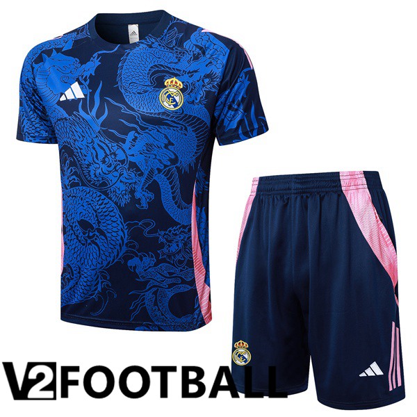 Real Madrid kit Training T Shirt + Shorts Blue Royal 2024/2025