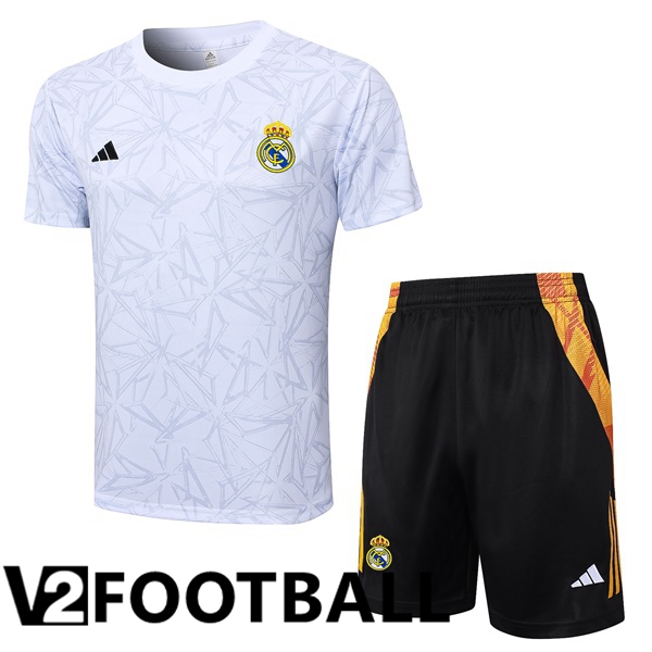 Real Madrid kit Training T Shirt + Shorts White 2024/2025