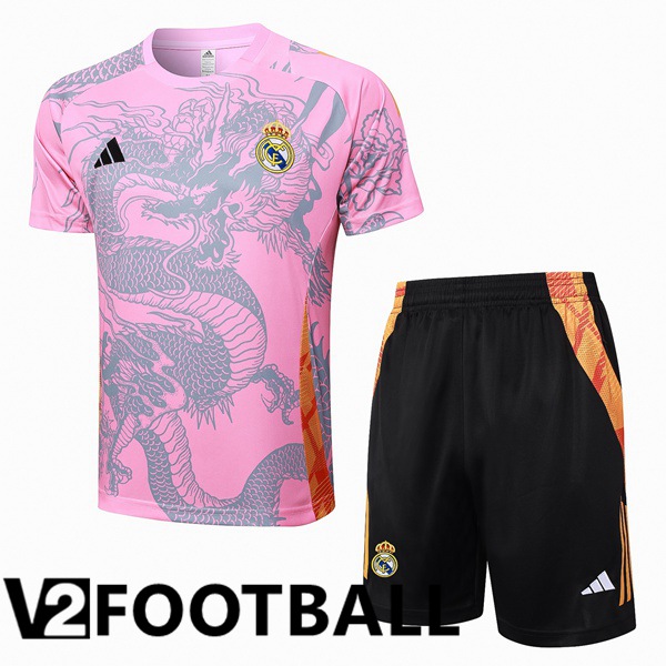 Real Madrid kit Training T Shirt + Shorts Pink 2024/2025