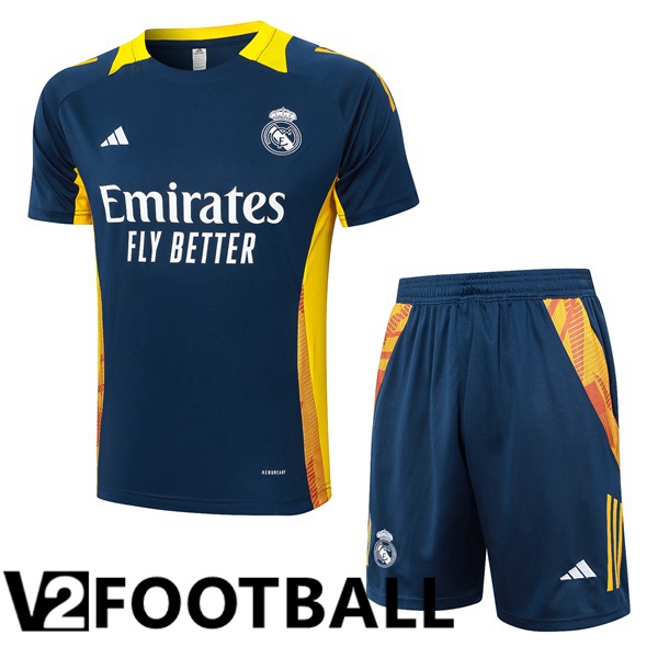 Real Madrid kit Training T Shirt + Shorts Blue Royal 2024/2025