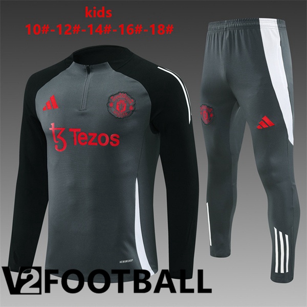 Manchester United Kids kit Training Tracksuit Grey 2024/2025