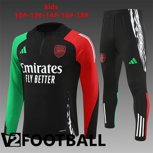 Arsenal Kids kit Training Tracksuit Black Green Red 2024/2025