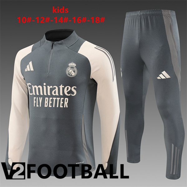 Real Madrid Kids kit Training Tracksuit Grey 2024/2025