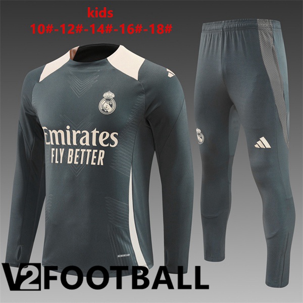 Real Madrid Kids kit Training Tracksuit Grey 2024/2025