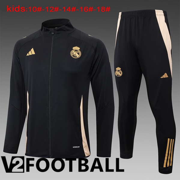 Real Madrid Kids kit Training Jacket Suit Black 2024/2025