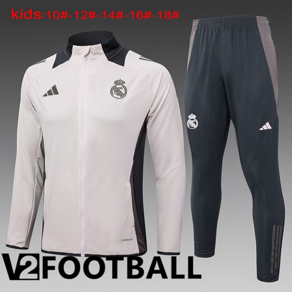 Real Madrid Kids kit Training Jacket Suit Grey 2024/2025