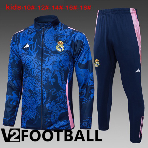 Real Madrid Kids kit Training Jacket Suit Blue Royal 2024/2025