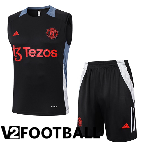 Manchester United Gilet Soccer + Shorts Black 2024/2025