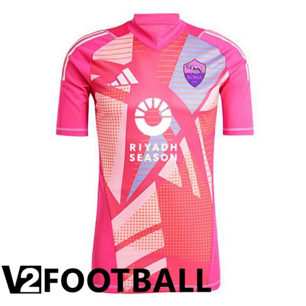 AS Rome Goalkeeper Soccer Shirt Pink 2024/2025