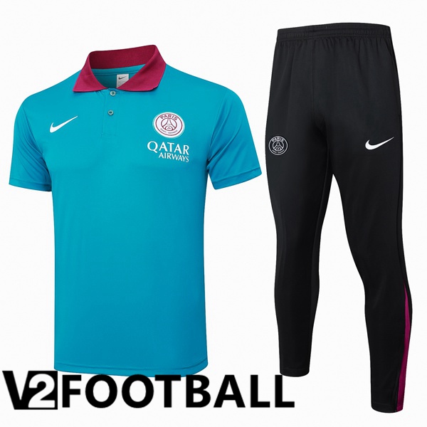 Paris PSG Soccer Polo + Training Pants Blue 2024/2025